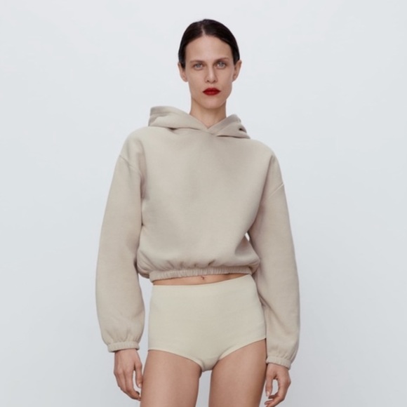 Zara | Tops | Zara Cropped Hoodie 